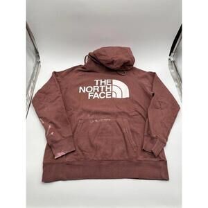 The North Face Women’s Fleece Hoodie M Pullover Mauve Logo Kangaroo Pocket